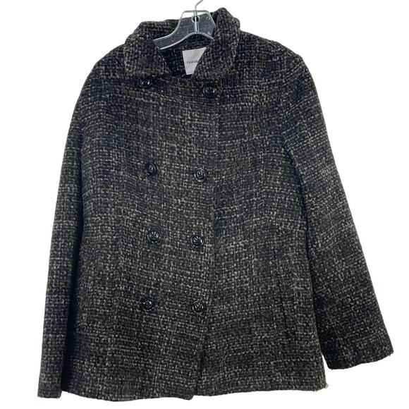 Croft & Barrow Women's Brown Wool Blend Double Breasted Overcoat Size L - Picture 1 of 4